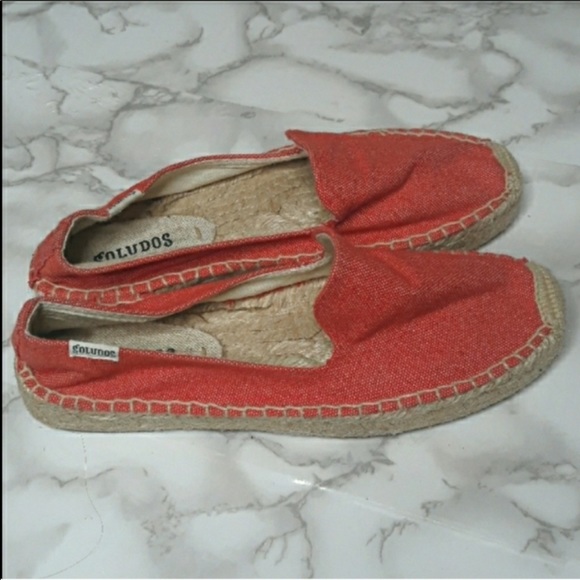 Soludos coral canvas slip on platform espadrilles - Picture 3 of 6